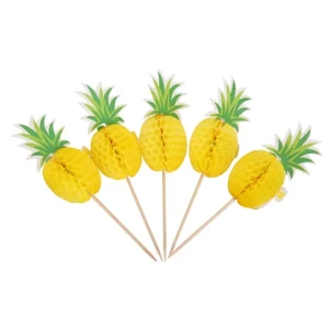 Mini wood cocktail fruit toothpicks  party decoration mini newest cocktail Honeycomb Pineapple Fruit Dessert Toothpicks