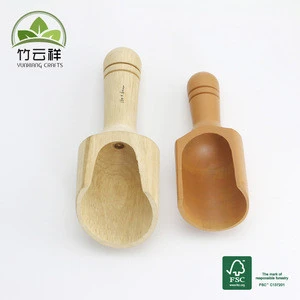 Mini Wooden Scoops Shower SPA Tool Bath Salts Essential Oil Candy Laundry Detergent Powder