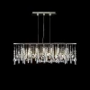 Modern contemporary large industrial brushed nickel metal iron crystal chandelier pendant light