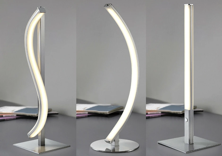 Modern Design S Shape Silver Finish LED Chip lamp led table lamp Desk Light with Plastic Shape Cover Night Light Reading Lamp