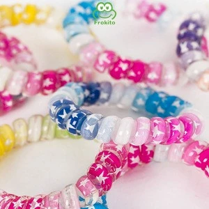Modern style candy color durable delicate spiral hair elastic band