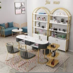 Modern style cheap beauty nail salon furniture marble manicure nail table