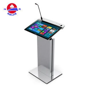 Modern style digital podium with gooseneck microphone
