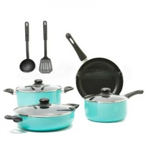 Msf-6214 Even Heat Distribution Durable Non Stick Coating Aluminum Marble Coating Cookware Sets Non-Stick