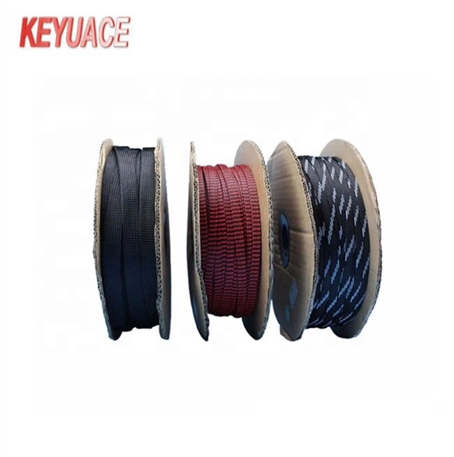 Multi-colored PET Braided Expandable Cable Sleeve for computer wires