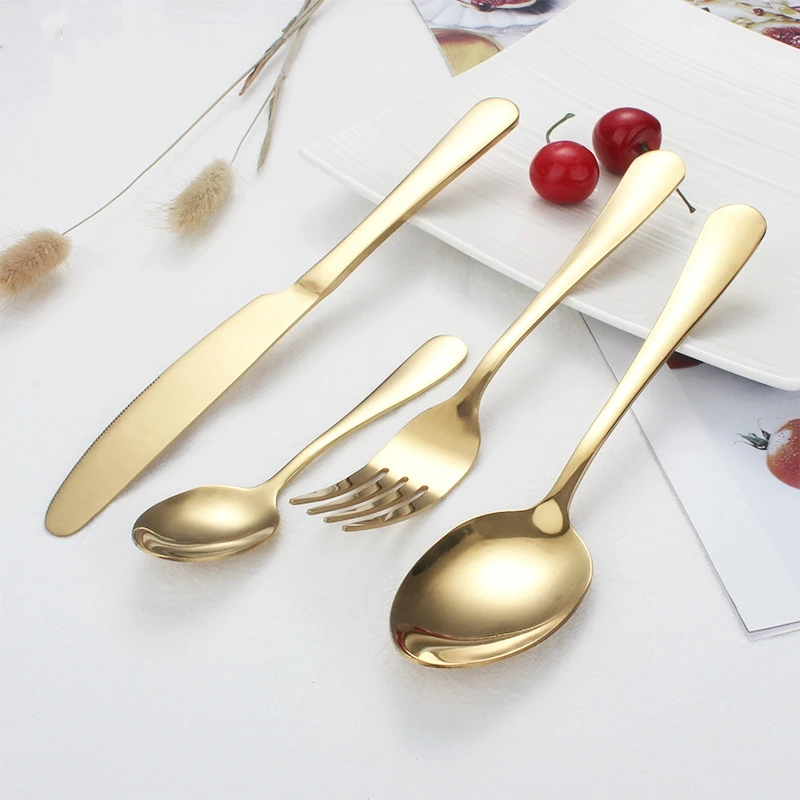 Multi-Colored Stainless Steel Silverware Cutlery Set Knife Spoon Fork