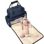 Multi-Function Quilted Tote Bag Maternity Diaper Baby Nappy Bag with Nappy Changing Pad Large Diaper Bag Backpack