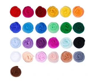 Needle Felting Kit 25 Colors Wool Felt Tools Hand Spinning DIY Craft Supplies Starter Kit