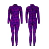 New Design 3mm Neoprene Overall Purple Printing Pattern Wetsuit for Woman