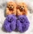 Import New design rainbow colors kids children plush home indoor slippers custom bow bow teddy bear slippers for kids from China