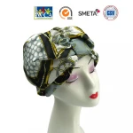 New design soft silk fabric and PVC waterproof shower cap