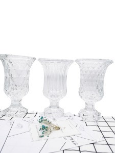 New design Transparent Crystal Modern Wedding Decoration  Glass Vase