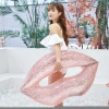 New Fashion glitter Inflatable Lip swim matress float