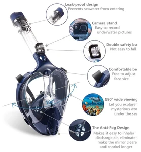 New foldable EU patent full face snorkeling/diving mask for kids and adults