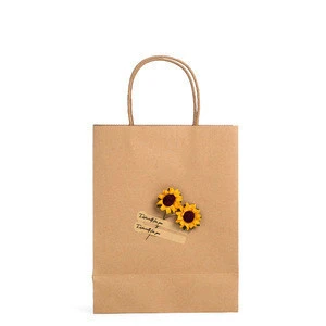 New products brown kraft paper bag with custom logo print
