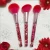 newest 3 pcs makeup tools with red pouch professional animal hair Brush OEM makeup brushes