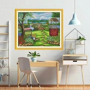 NKF Spring cross stitch set fashionable canvas painting  home decorate beginner&#39;s embroidery craft