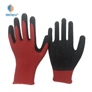 NMSHIELD Red Latex Work Gloves Hand Job Guantes Latex Wrinkled Glove Latex Gloves China Manufactures