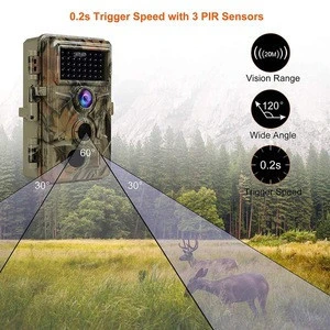 No Glow Night Version 0.2s Fast Speed Time Trail Camera 16MP 1080P Wildlife Game Hunting Camera with One Keypad