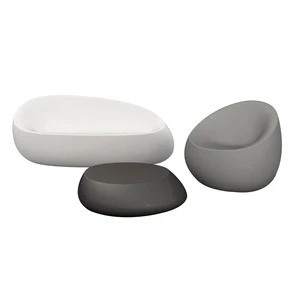 Nordic fiberglass  stone lounge sofa chair outdoor luxury furniture for garden