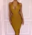 Import Ocstrade Hot Sales Sexy Women Halter Yellow Bandage Dress Rib Hollow Out Bodycon Dress from China