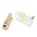 Office accessories set desk plastic acrylic office stapler dispenser supply set