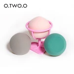 O.TWO.O Wet and Dry Use Foundation Powder 3pcs Set Makeup Sponges with Holder