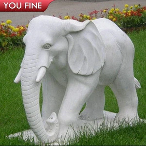 Outdoor Decorative High Quality Marble Animal Elephant Sculpture