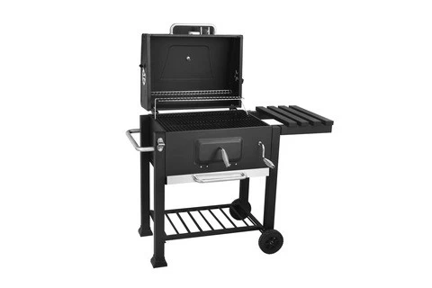 Outdoor Kitchen Heavy Square With Roller Adjustable Temperature Smoked Grill Oven charcoal bbq grills