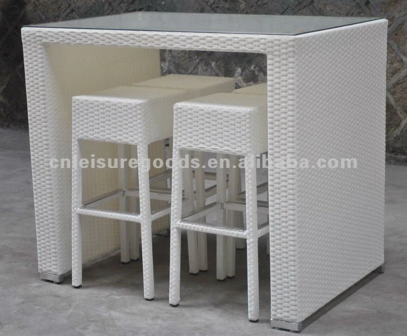 Outdoor PE High Table and Chair Rattan Bar Set