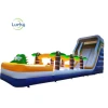 Outdoor PVC Inflatable Fun City Cartoon Theme Inflatable Combo Slide Dry Slide For Amusement Park