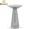 outdoor stainless steel gold round bar table for hotel restaurant and wedding