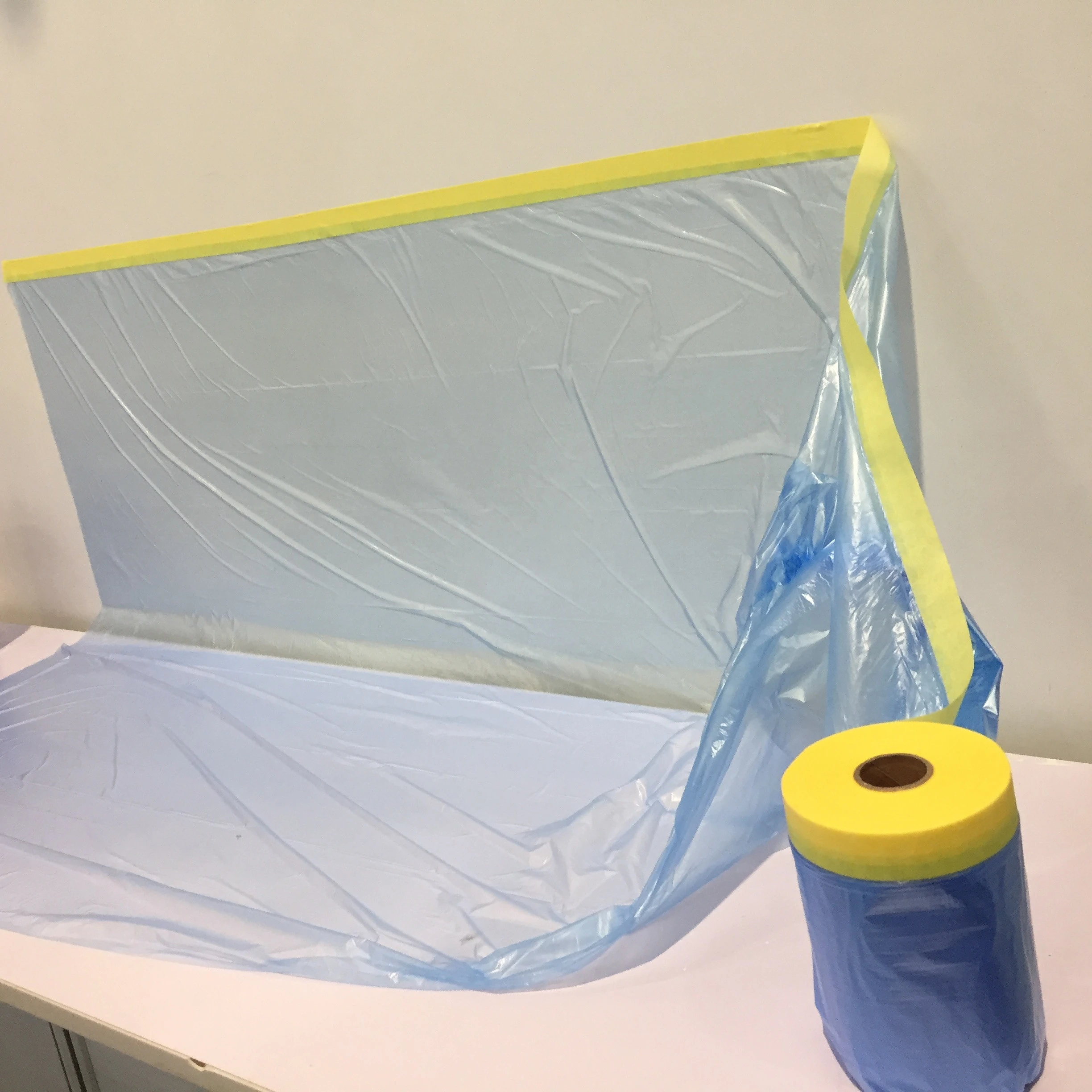 Clear White Painters Plastic Film Sheet, Masking Adhesive Tape