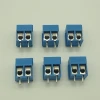 PCB wire connector 3.5mm blue plastic brass screw terminal