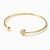 Import Peach Heart 14K Gold Plated Zircon Bangle Minimalist Female Fashion Accessories Stainless Steel Jewelry Cuff Spring Bracelets from China