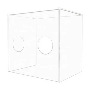 Personal Barrier Clear Acrylic Cover with Hand Access Holes Acrylic Sneeze Guards Plexiglass Shields