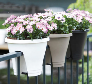 Plastic Garden Flower Porch Balcony Railing Flower Planter Pot
