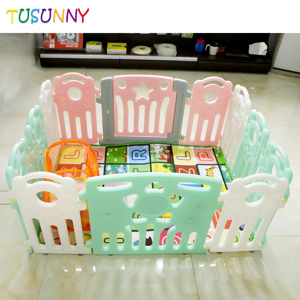 playpen fence baby,adult baby/kids plastic folding playpen with canopy