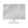 Popular HOT LED light Screen Touch Makeup Mirror Tri-folded 1x 2x 3x magnifying mirror cosmetic tray vanity mirror with led