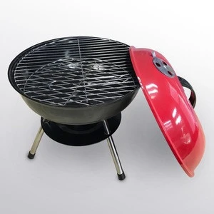Portable easy assembly char boil BBQ grill round porcelain enamel compact charcoal outdoor& indoor barbecue grill