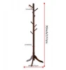 Portable Tree Shaped Hanger Wooden Standing Coat Rack With 9 Hooks