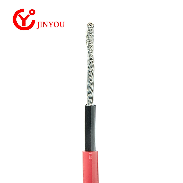 Power Pvc Sheath Dc Pv Cable Solar Cable TUV Certificate 1800V 4mm2 6mm 10mm Tinned Copper Insulated Stranded Conductor Solid