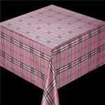 Printed Design Shinning PVC With Fabric Table Cloth