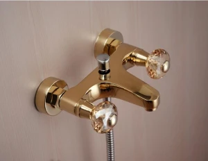 Professional manufacturer modern bathroom double handle wall-mounted brass water outlet shower faucets