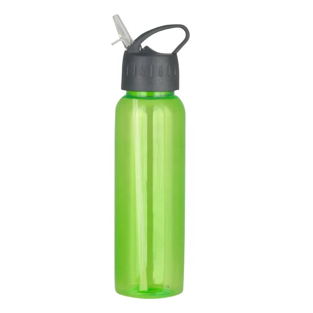 Promotional Gift BPA Free Pop Up Sipper Lid Eco Water Bottle Drinking Plastic Soda Bottle with Straw
