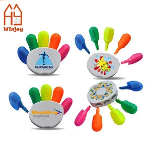 Promotional Plastic Hand Shape 5 Color Highlighter Pen Advertising