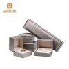 Proposal Wedding Ring Boxes Grey Soft Velvet Insert Gift Jewelry Box
