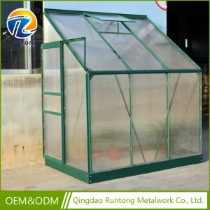 Qingdao RUNTONG Lean To Greenhouse Mini Aluminium Garden Greenhouse