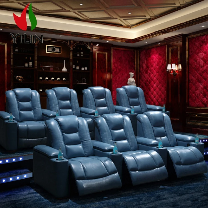 R058 Home theater sofa cheers leather sofa recliner theatre seating