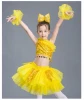 Rainbow Sequin Girls Stage performance costumes Morden Dance Tutu Skirt Latin Dancewear For kids